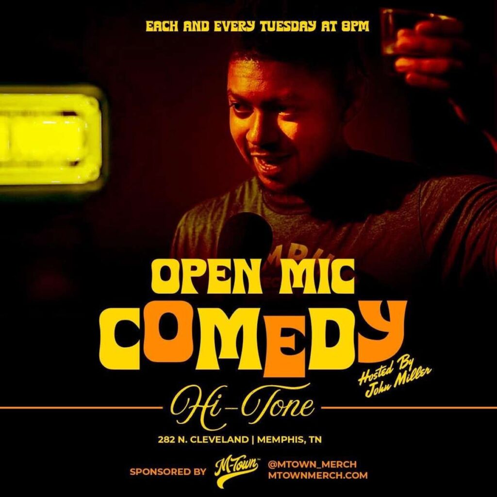 open mic comedy night small room downstairs